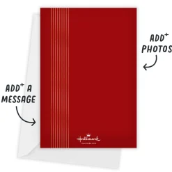 Gold Arch on Red Flat Christmas Photo Card