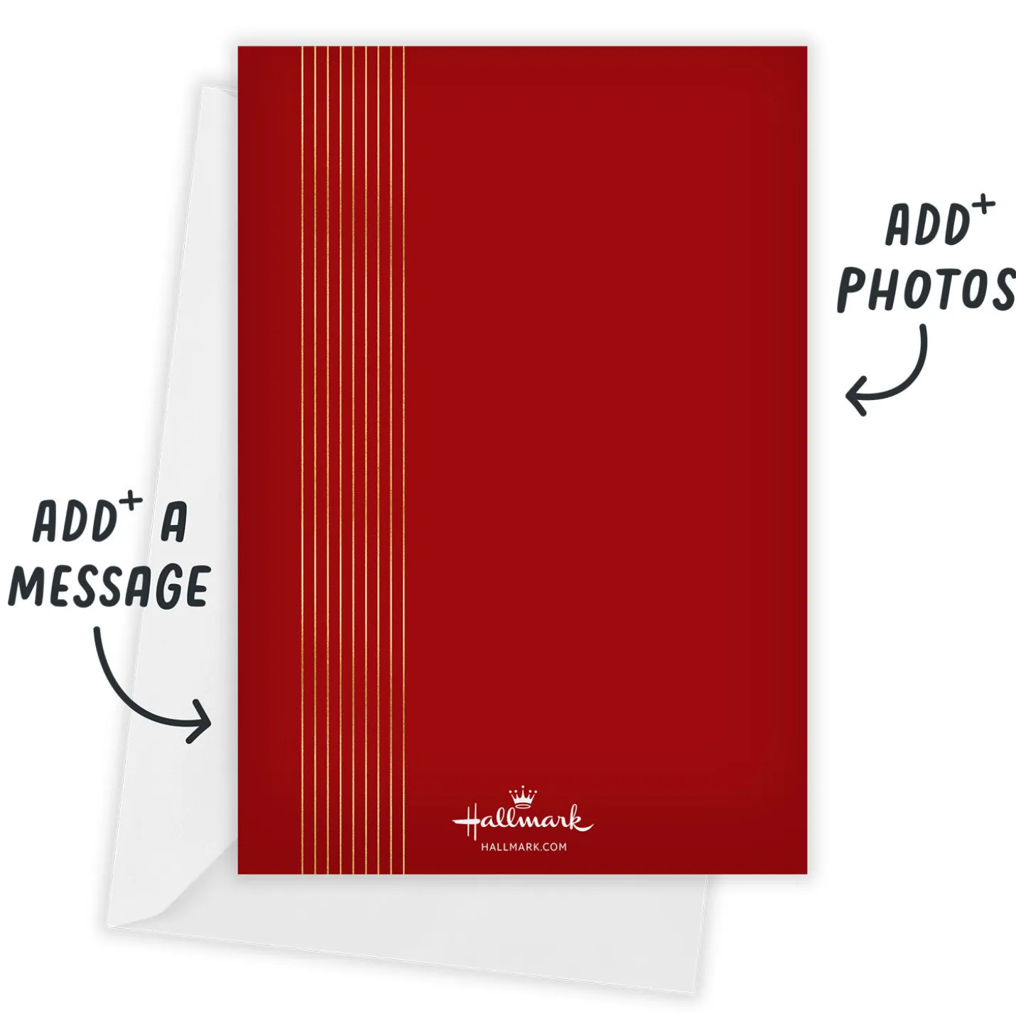 Gold Arch on Red Flat Christmas Photo Card