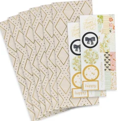Gold Diamonds on Cream Tissue Paper Wrapping Kit