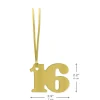 Gold "16" Die-Cut Gift Trim
