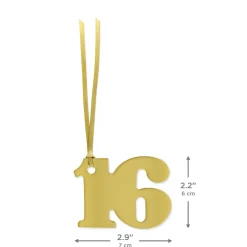 Gold "16" Die-Cut Gift Trim