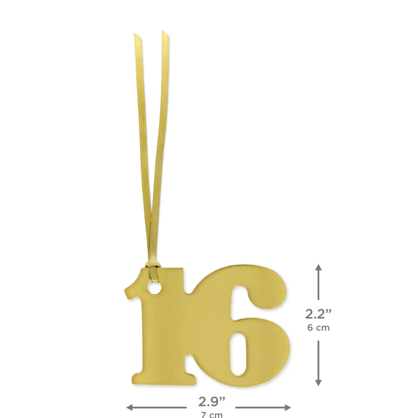Gold "16" Die-Cut Gift Trim