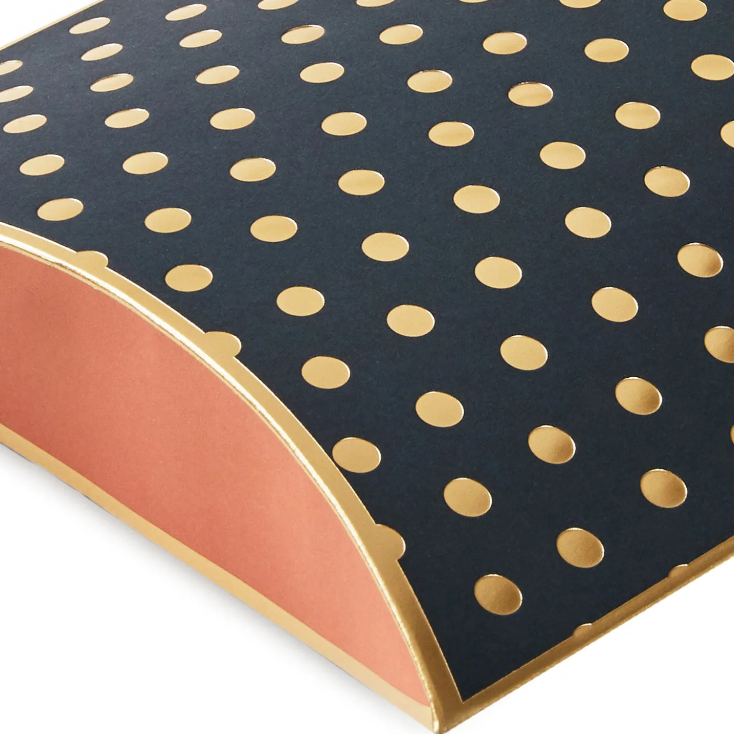 Gold Dots on Black Pillow Box