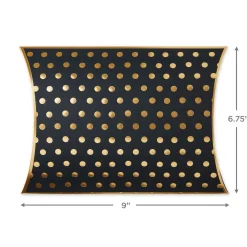 Gold Dots on Black Pillow Box