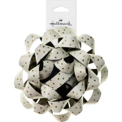 4.6" Gold Dots on Cream Gift Bow