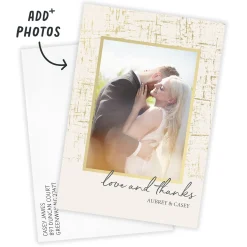 Golden Birch Flat Wedding Thank You Photo Card