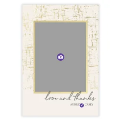 Golden Birch Flat Wedding Thank You Photo Card