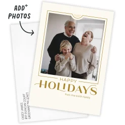 Golden Happy Flat Holiday Photo Card