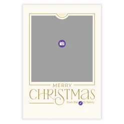 Golden Merry Flat Christmas Photo Card