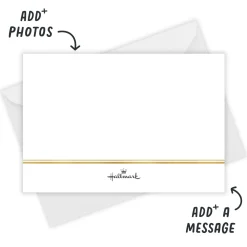 Golden Monogram Flat Wedding Thank You Photo Card