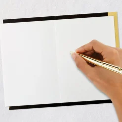 Gold Feathers on Black Blank Card