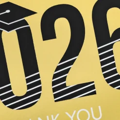 2026 Gold Foil and Black Graduation Thank You Notes, Pack of 40