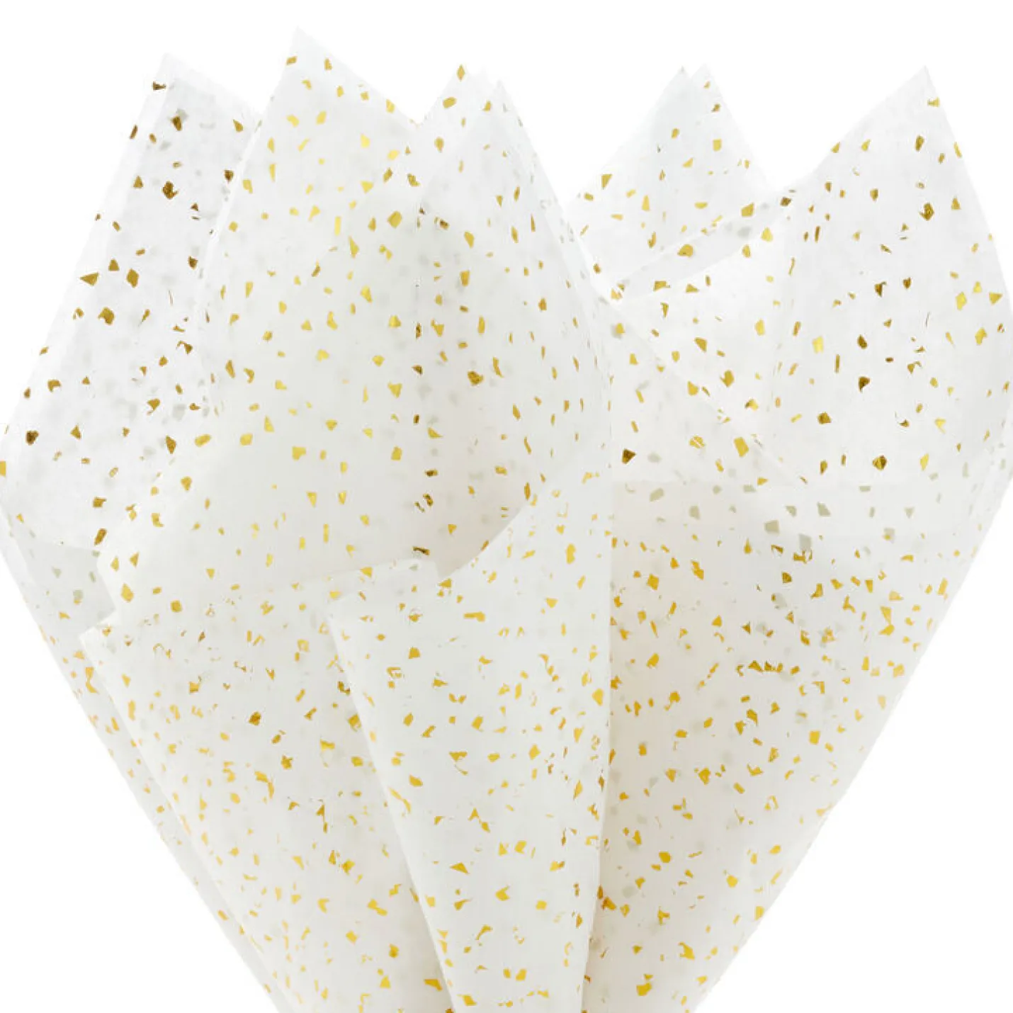 Gold Foil Flecks on White Tissue Paper, 4 sheets