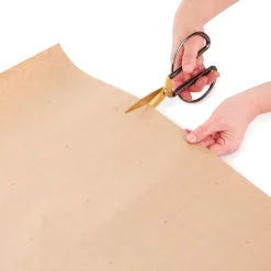 Gold Geometric on Kraft Wrapping Paper Roll, 15 sq. ft.