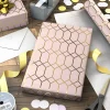 Gold Geometric on Pink Tall Wrapping Paper Roll, 35 sq. ft.