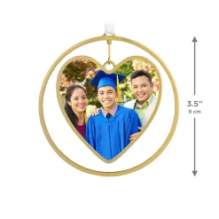 Gold Heart Metal Personalized Ornament, Custom Photo