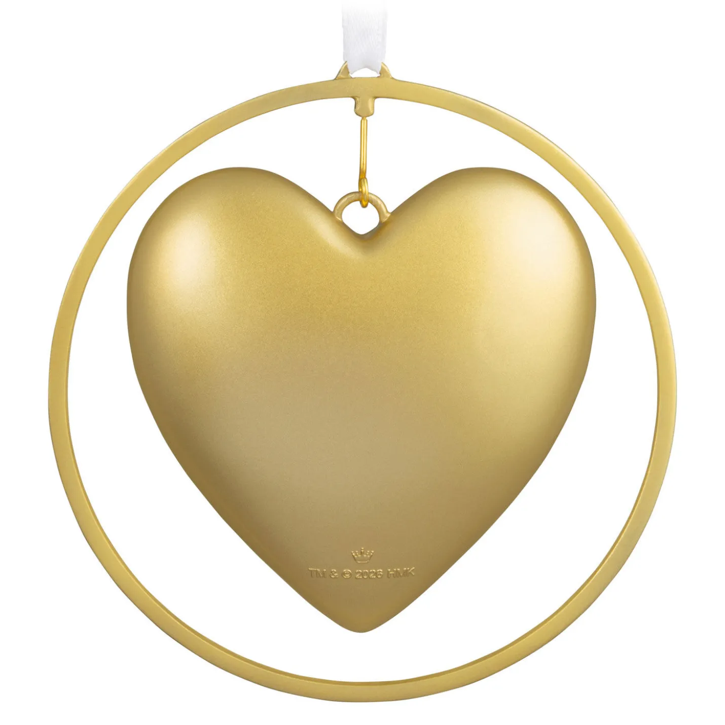 Gold Heart Metal Personalized Ornament, Custom Text