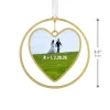 Gold Heart Metal Personalized Ornament, Custom Photo and Text