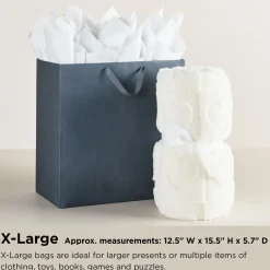 15" Gold Hearts on White Extra-Deep Gift Bag