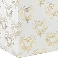 15" Gold Hearts on White Extra-Deep Gift Bag