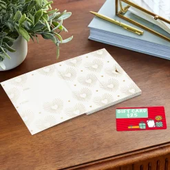 4.6" Gold Hearts on White Gift Card Holder Box