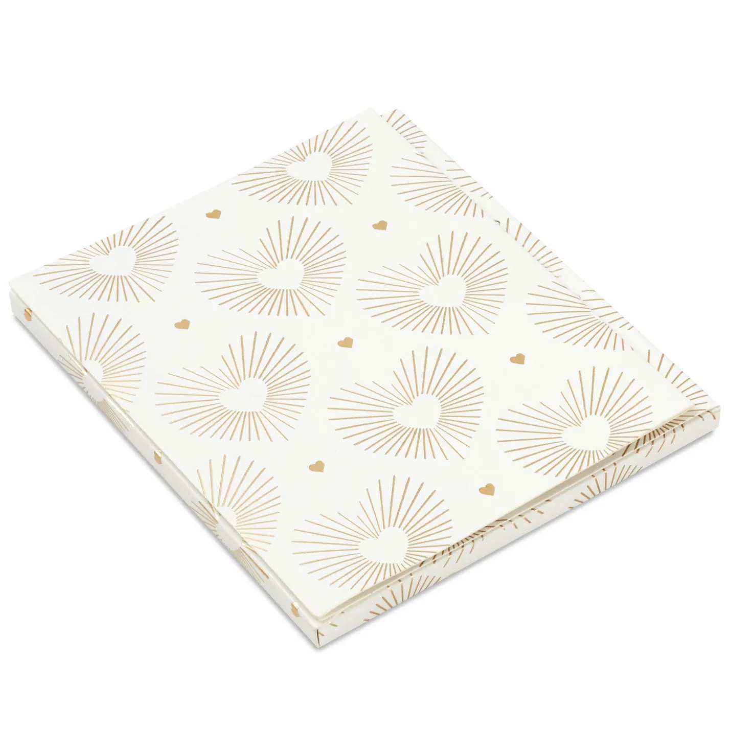 4.6" Gold Hearts on White Gift Card Holder Box