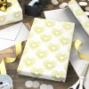 Gold Hearts on White Wrapping Paper, 15 sq. ft.