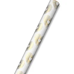 Gold Hearts on White Wrapping Paper, 15 sq. ft.
