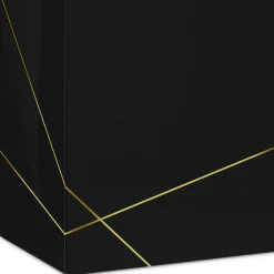 10.4" Gold Lines on Black Large Square Gift Bag