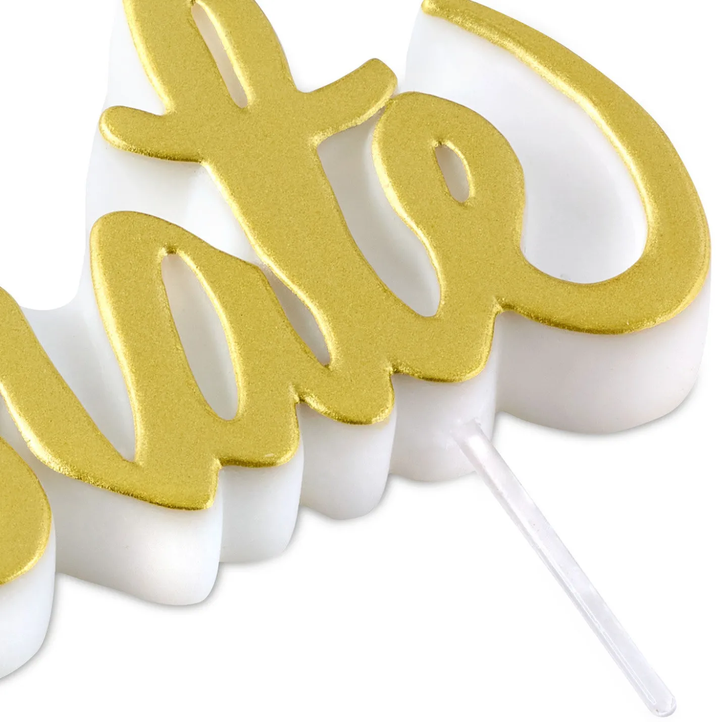 Gold Metallic "Celebrate" Birthday Candle