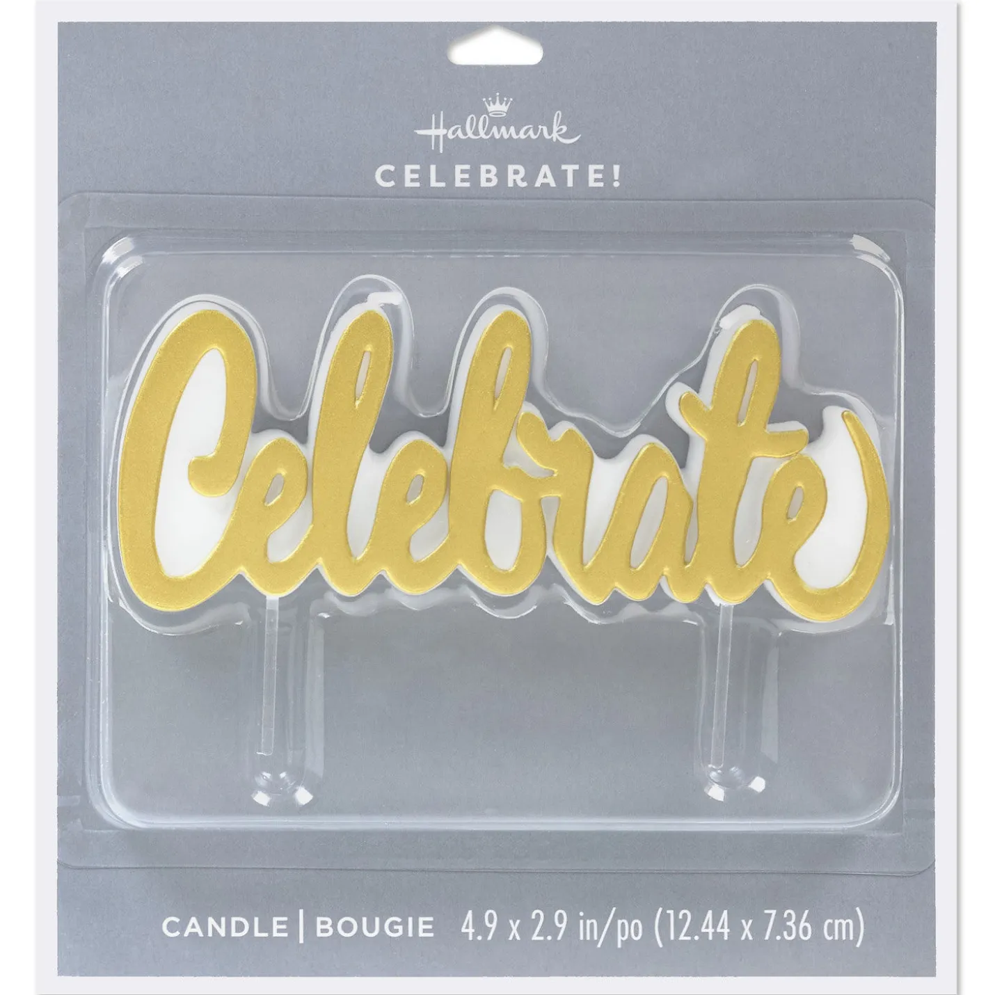 Gold Metallic "Celebrate" Birthday Candle