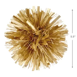 Gold Metallic Pom-Pom Gift Bow, 5.5"