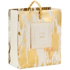 4.6" Gold Moiré Gift Card Holder Mini Bag