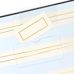 Gold on Navy Linen Customizable Guest Book