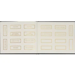 Gold on Navy Linen Customizable Guest Book
