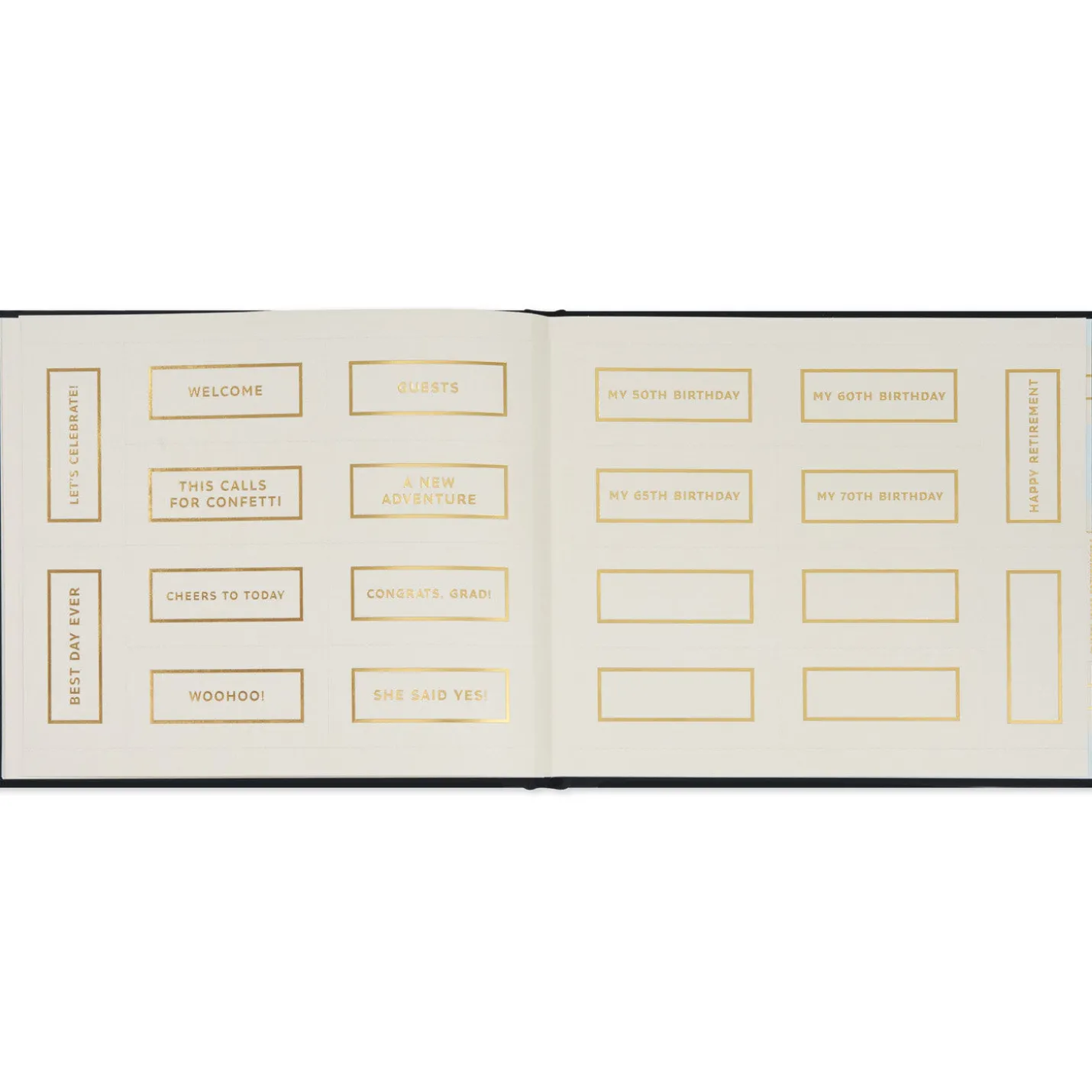Gold on Navy Linen Customizable Guest Book