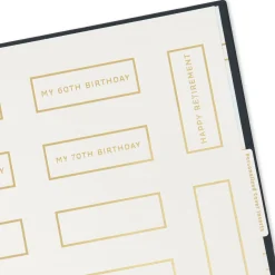 Gold on Navy Linen Customizable Guest Book