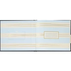 Gold on Navy Linen Customizable Guest Book