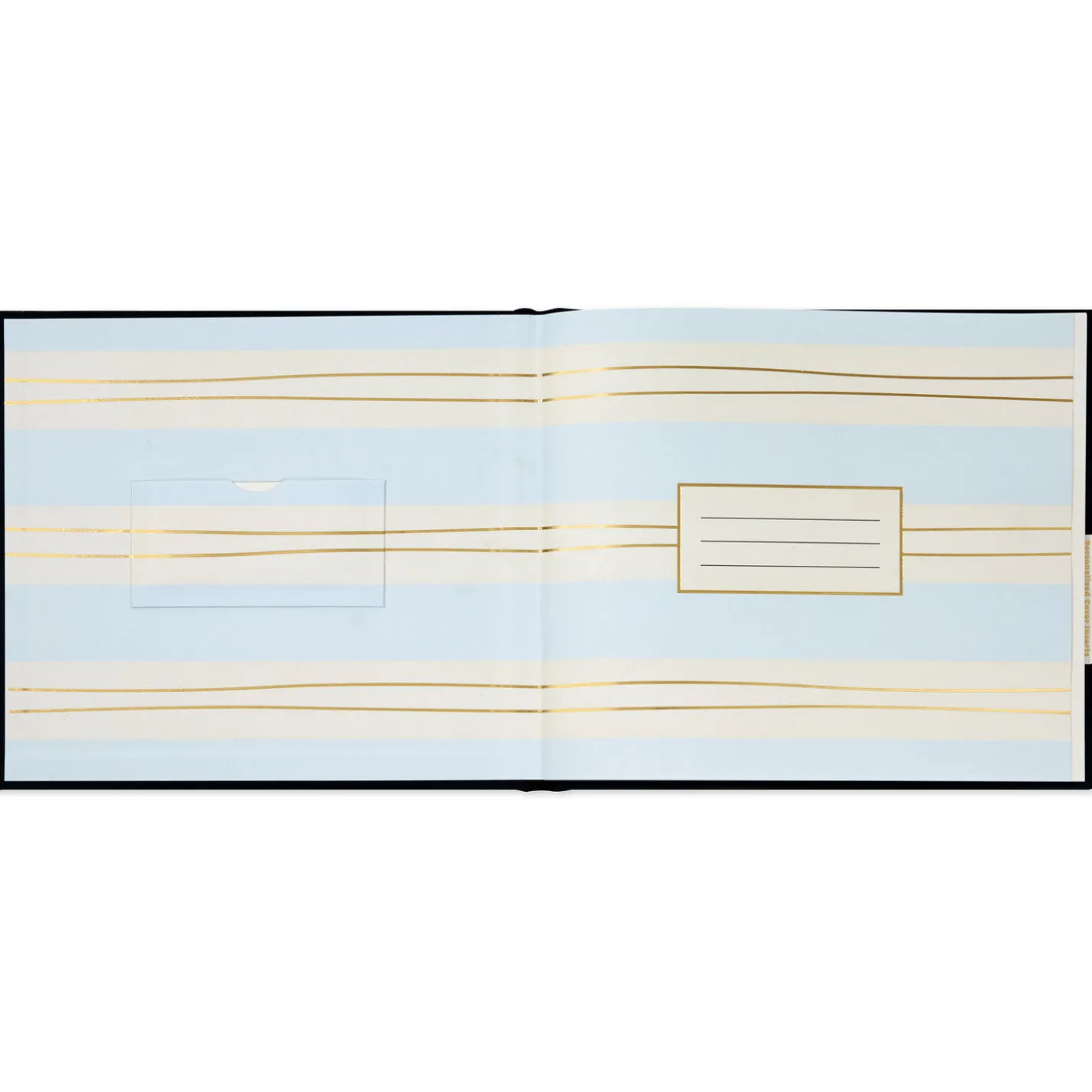 Gold on Navy Linen Customizable Guest Book