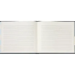 Gold on Navy Linen Customizable Guest Book