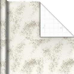Gold Paint Splatter on Cream Wrapping Paper, 20 sq. ft.