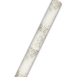 Gold Paint Splatter on Cream Wrapping Paper, 20 sq. ft.