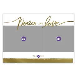 Gold Peace and Love Flat Holiday Photo Card
