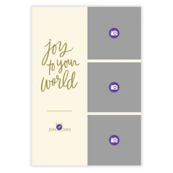 Gold Script Joy Flat Holiday Photo Card