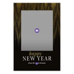 Gold Shimmer Fringe Flat New Year Photo Card