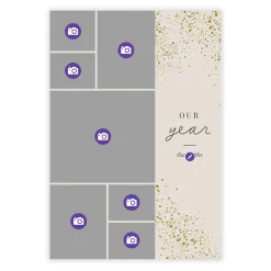 Gold Shimmer Our Year Flat Holiday Photo Card