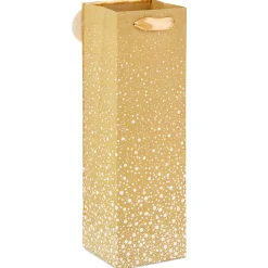 13" Gold Sparkle Wine Gift Bag