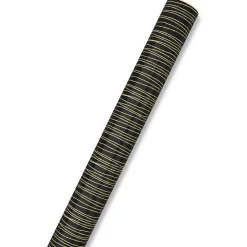 Gold Stripes on Black Wrapping Paper, 17.5 sq. ft.