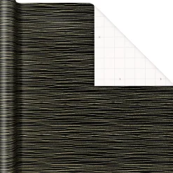 Gold Stripes on Black Wrapping Paper, 17.5 sq. ft.