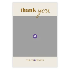 Gold Thanks Modern Minimal Wedding Thank-You Card